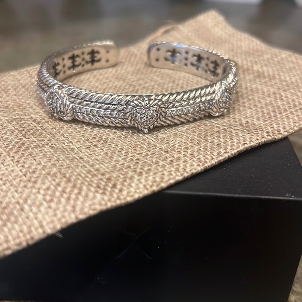 Judith Ripka Hinge Cuff w/ CZ Heart